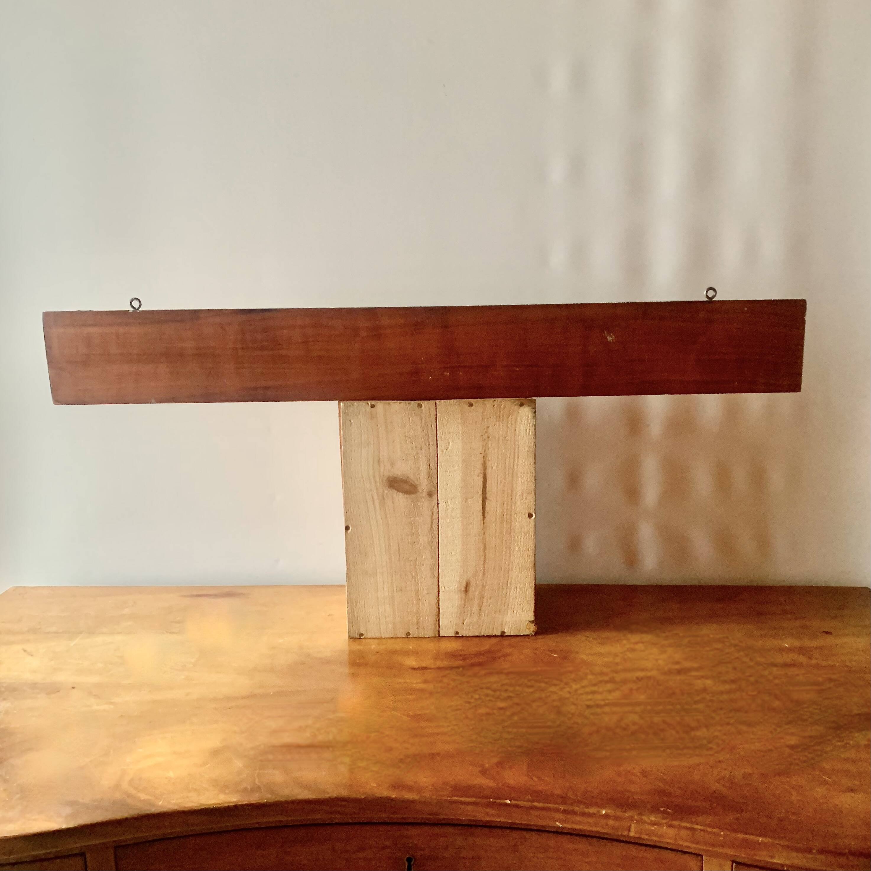 Vintage wooden wall coat rack - 6 double hooks