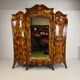 Large antique Italian armoire / wardrobe – burl walnut, bombé shape
