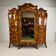 Large antique Italian armoire / wardrobe – burl walnut, bombé shape