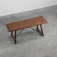 18th‑Century Spanish Walnut Trestle Table with Iron Stretcher