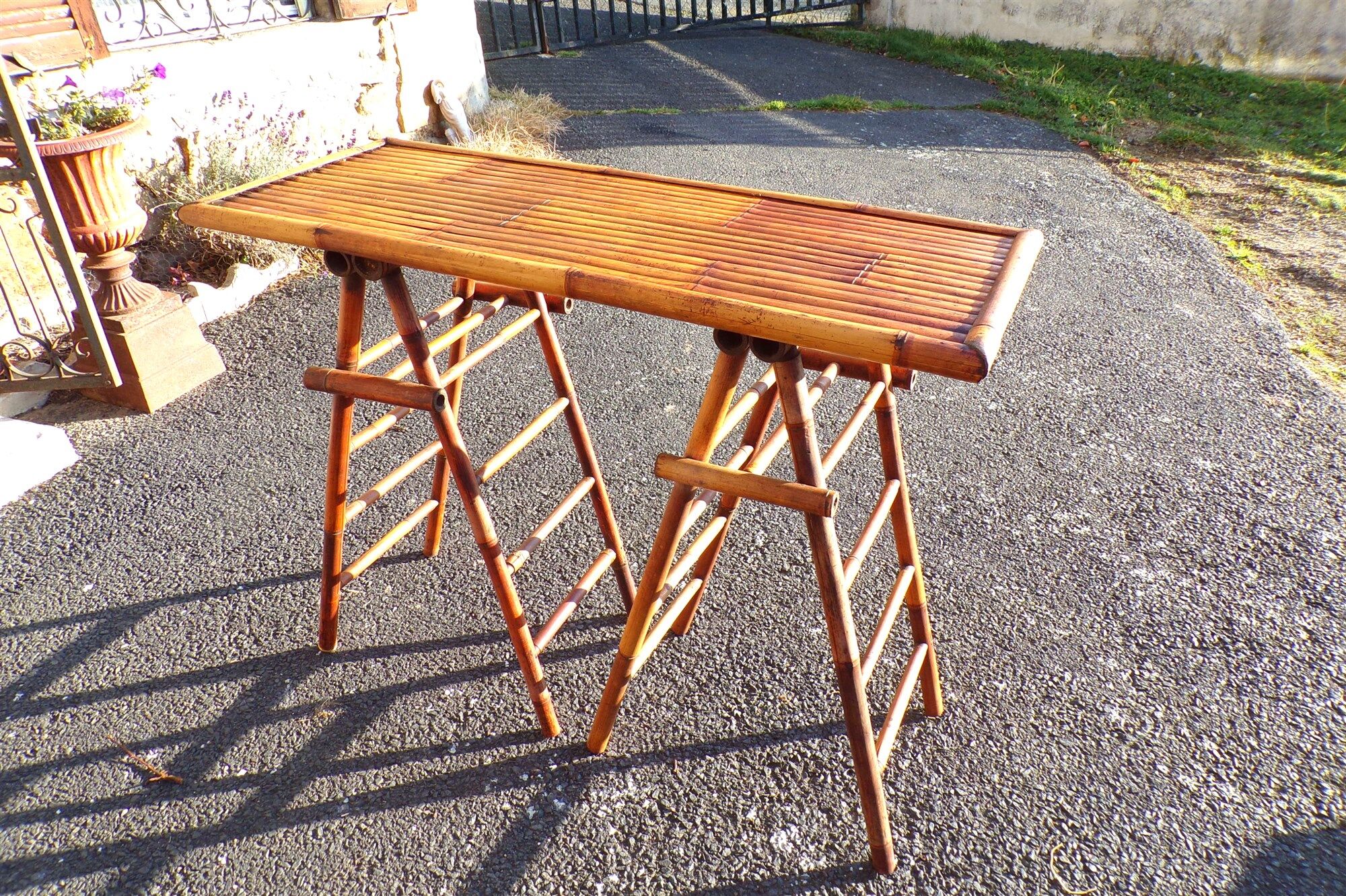 Rare old bamboo console