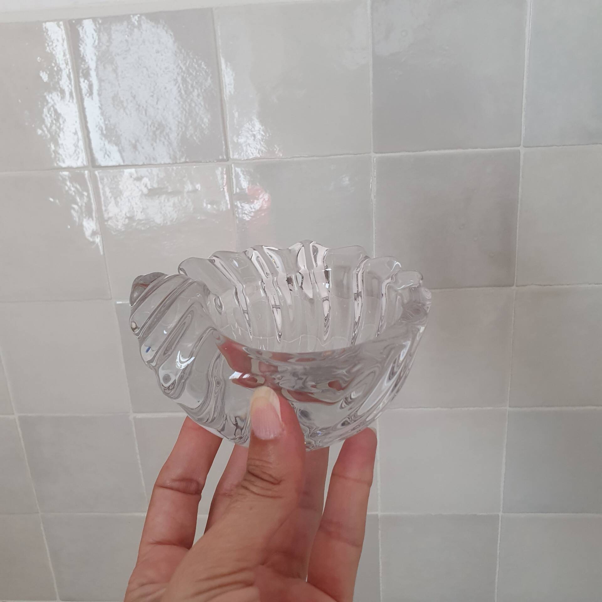 Vide-Poche coquillage en verre transparent