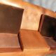 Sofa club leather 3 places buttoned back finish studded and velvet