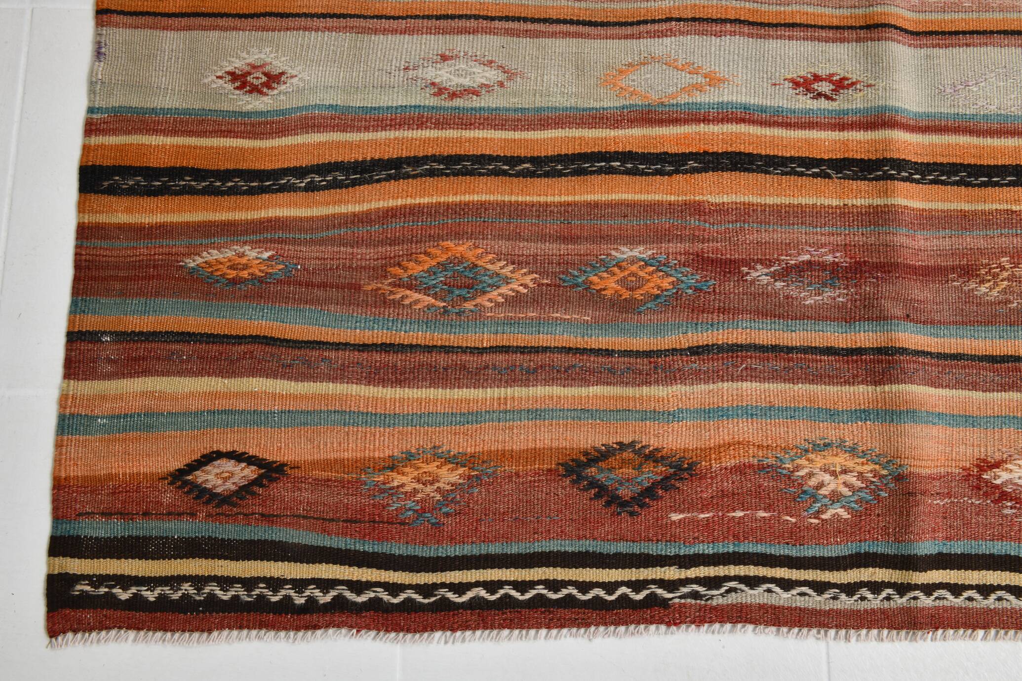 Turkish Anatolian Carpet, Vintage Pattern Rug, 163x259 Cm