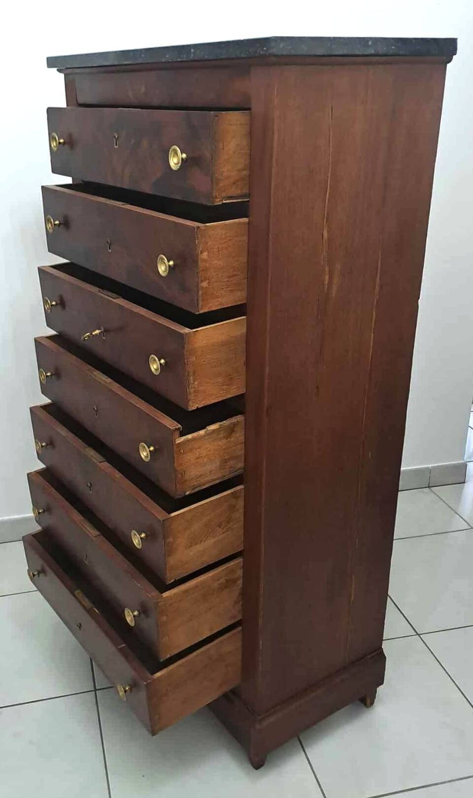 Semainier acajou Empire Restauration