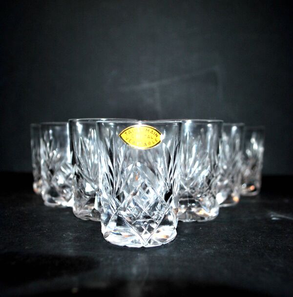 Lot de 10 verres shooter à alcool liqueur rhum cristal taillé lemberg junon