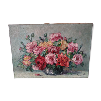 Tableau  bouquet de roses