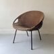 Fauteuil design en daim marron circle ballon de Lusch & Co, Allemagne 1970