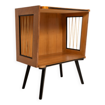 Table d'appoint vintage pour télévision moderne du milieu du siècle, bois de hêtre, Pologne, années 1960
