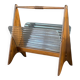 Canelé glass and wood magazine rack - 1950s