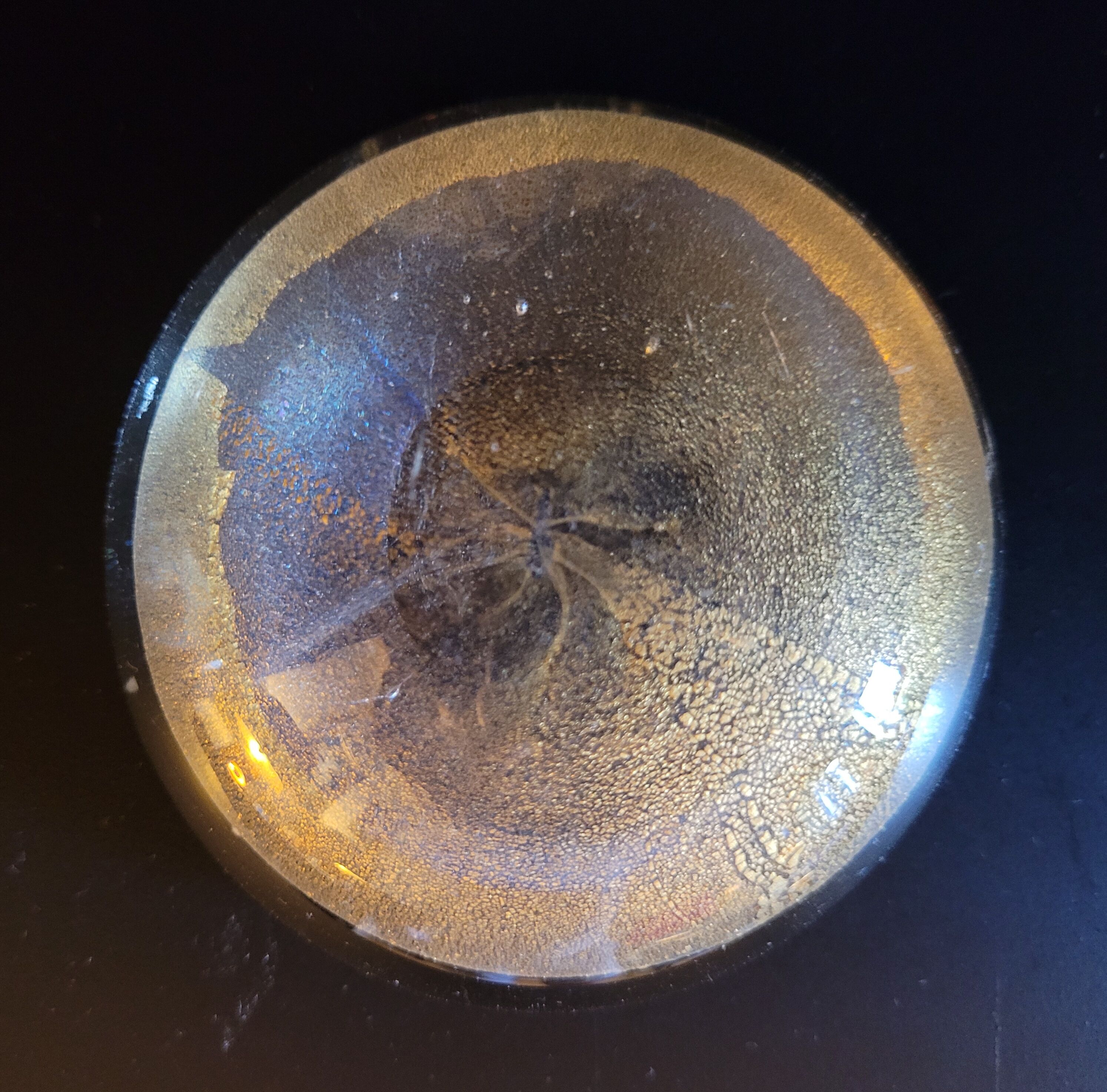 Old vintage glass paper press 70s