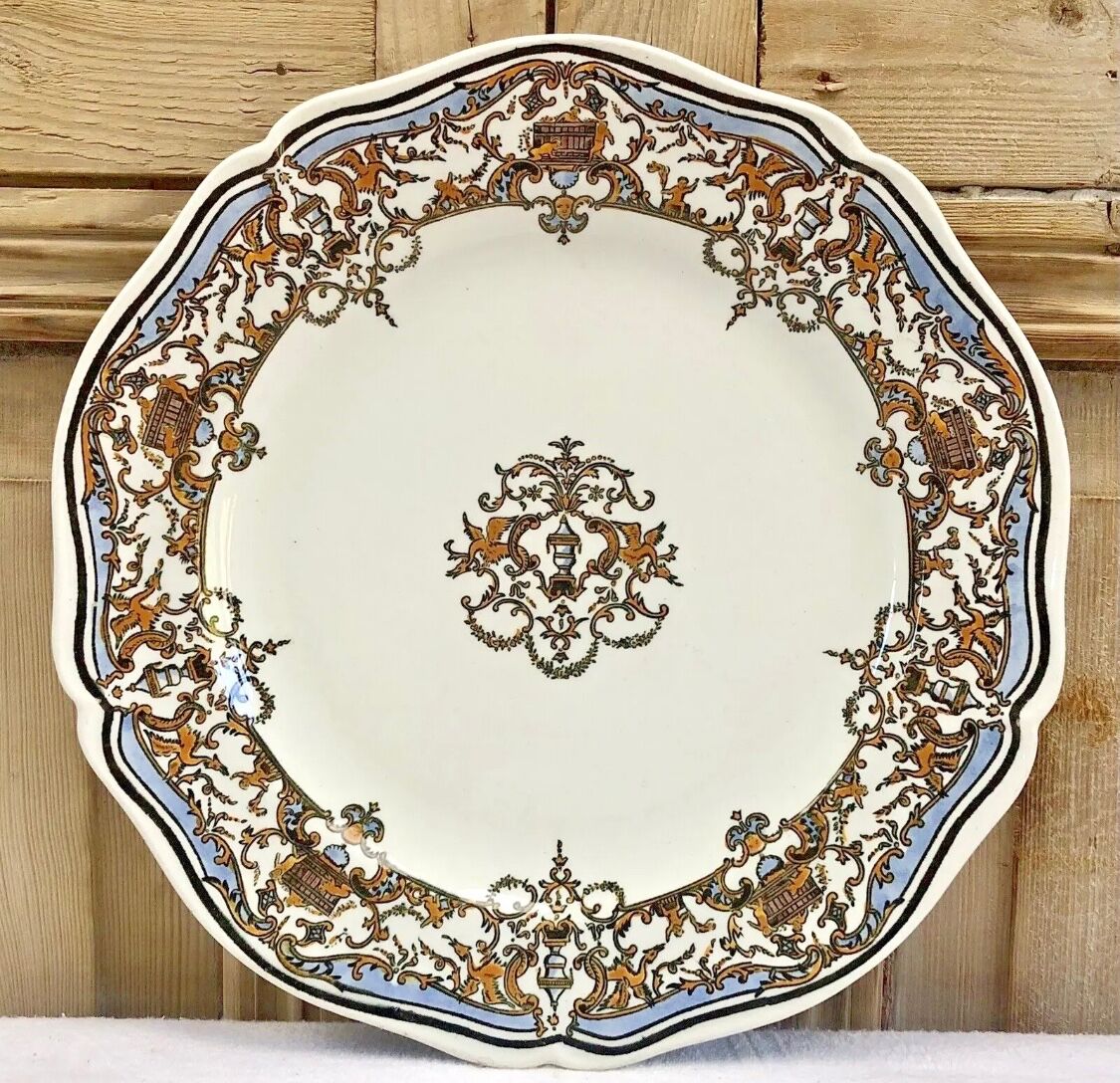 6 flat plates Gien Dionysos the children at the press 1938 1960