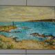 Seaside fisherman painting oil on canvas signed