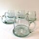 5 bubble-blown glass beer mugs