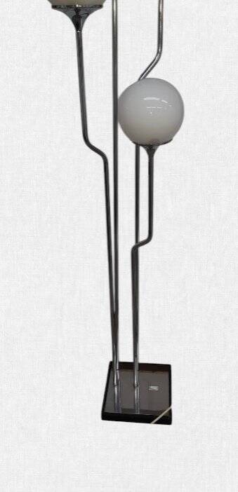 Lot de deux lampadaires italiens en chrome Goffredo Reggiani des années 1960