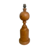 Turned wooden lamp