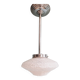 Art Deco pendant light in white speckled glass, 1930s