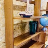Modular wall-mounted bookcase in walnut