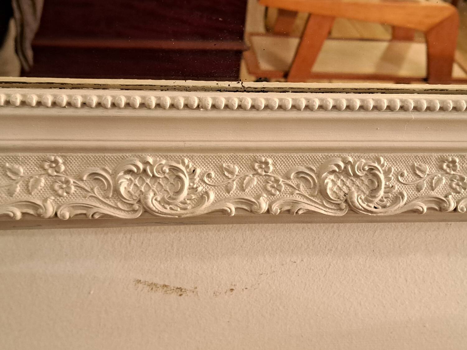 Louis Philippe style mirror in patinated stucco