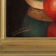Still life with apples and ceramics by Dalens, 1921