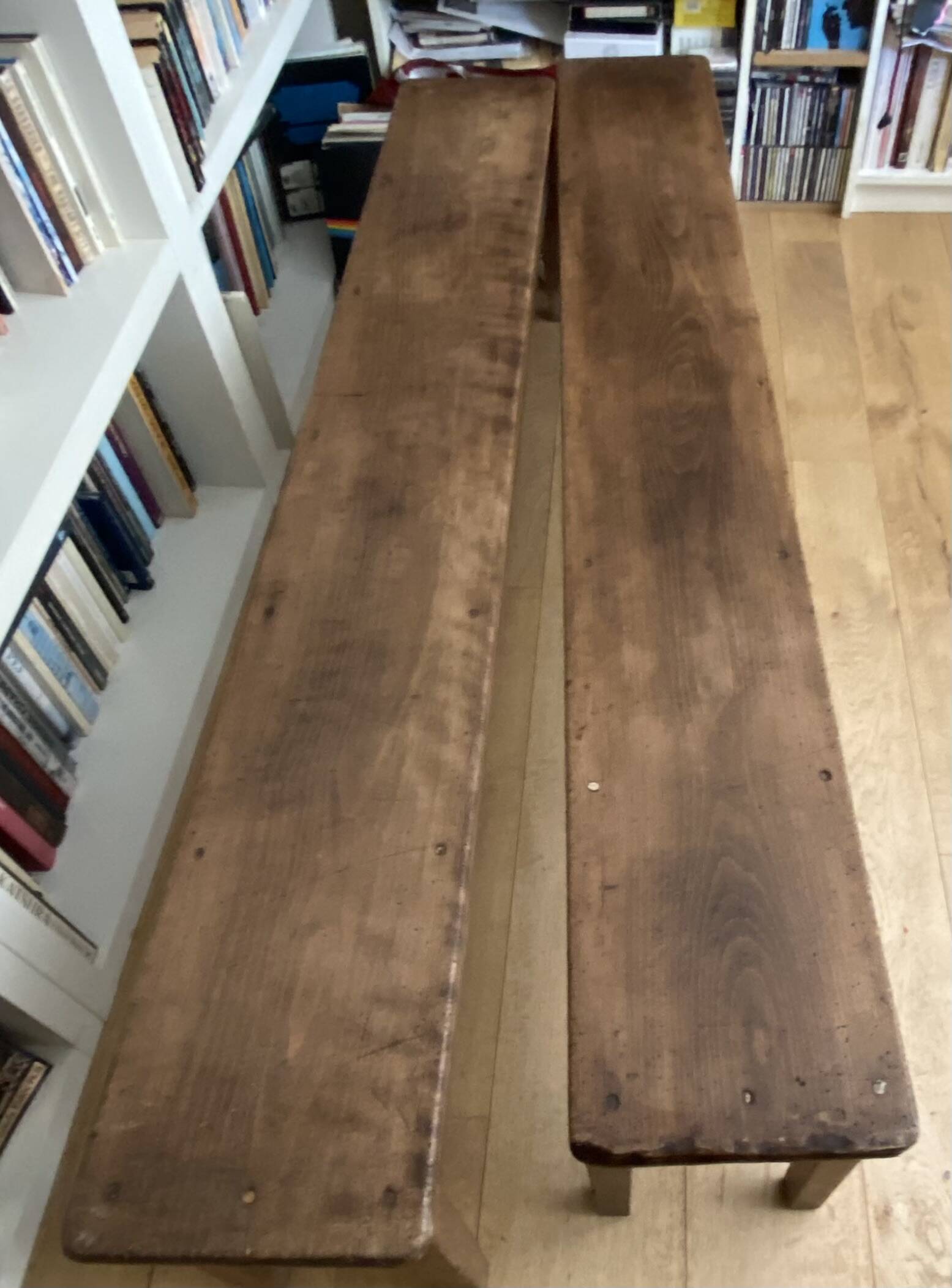 A pair of antique benches