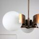 Vintage Italian Copper & Opaline Glass Chandelier