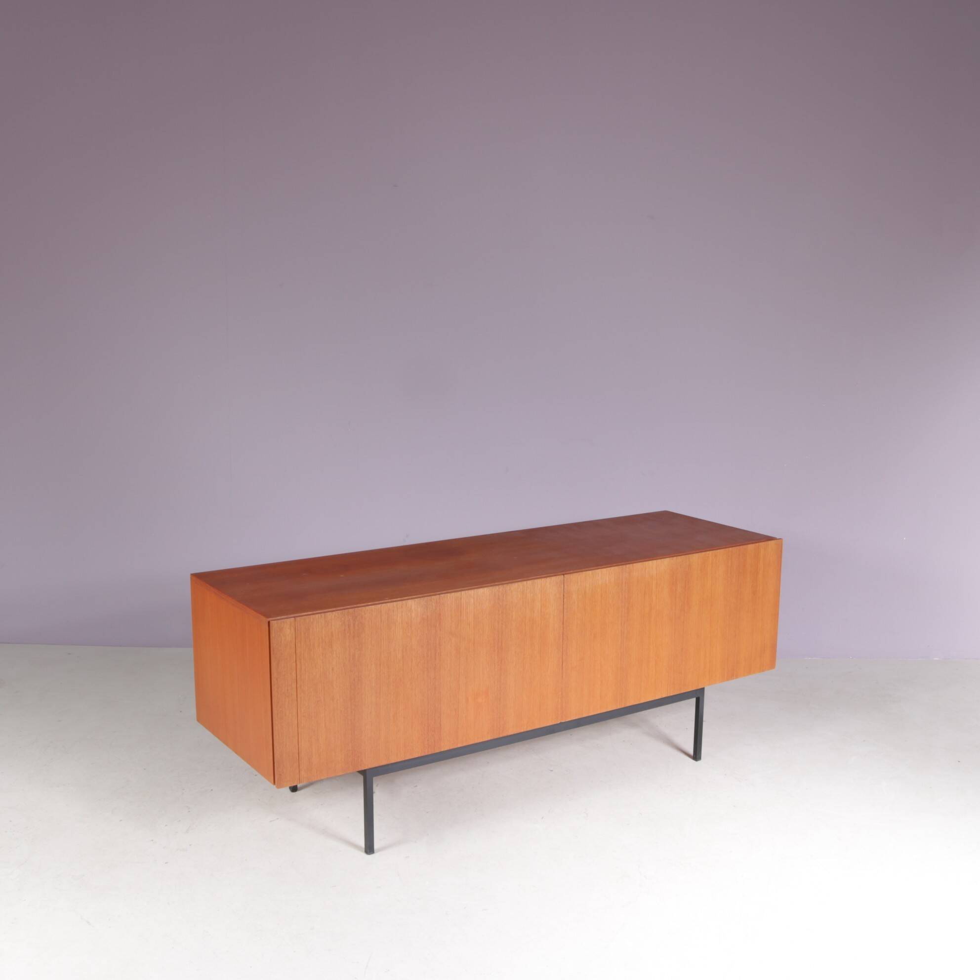 1950s Teak sideboard on black metal base model: B20 by Dieter Wäckerling f