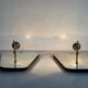 Pair of brass wall lights with mirrors, mid-20th century, Italy, 1960.