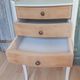 Vintage wooden bedside table with 3 drawers.