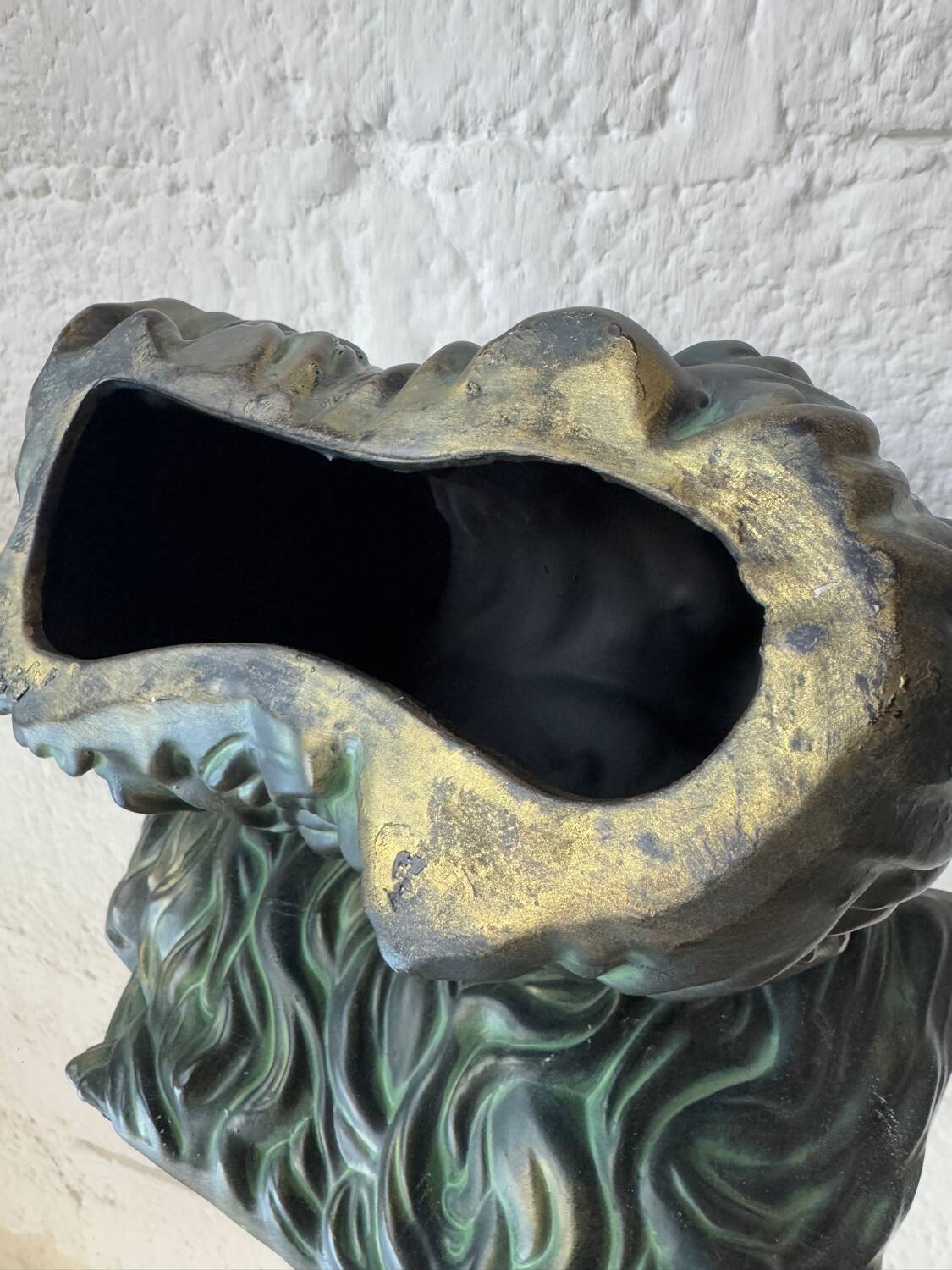 Pekingese dog, ceramic with bronze patina, 1960s