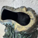 Pekingese dog, ceramic with bronze patina, 1960s