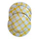 Set of 3 vintage yellow gingham pattern plates