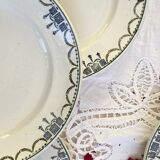 Lot de 6 assiettes dessert faïence ancienne Saint Amandinoise vintage