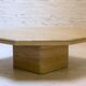 Table basse italienne en travertin, années 1970