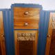 Sideboard Enfilade mirror Art Deco with floral motifs marble top