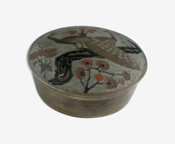 Boite en laiton cloisonné ø 14 cm