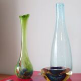 Vintage multicolor Murano arlecchino glass vase