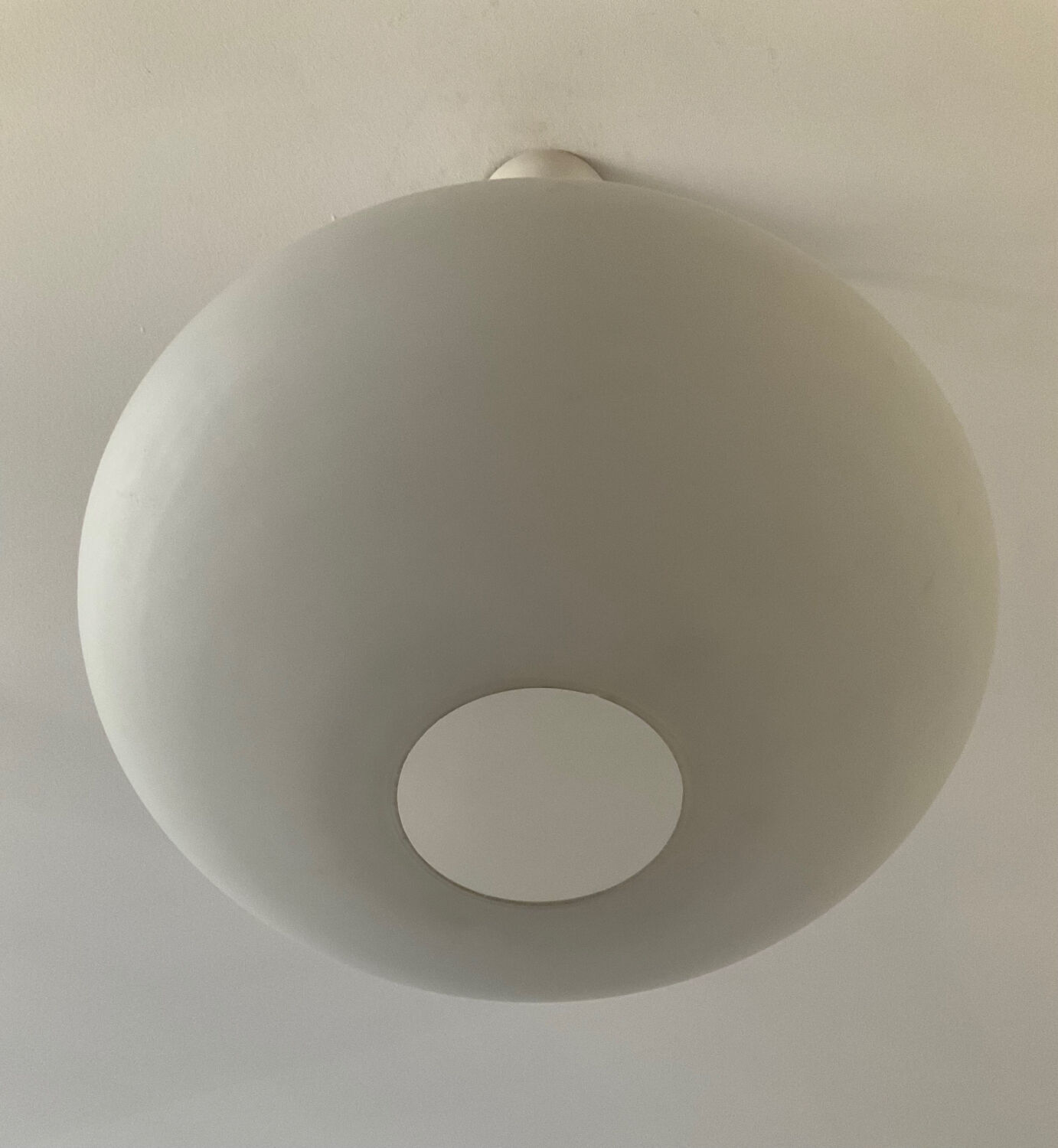 Louis Kalff pendant light in teak and opaline