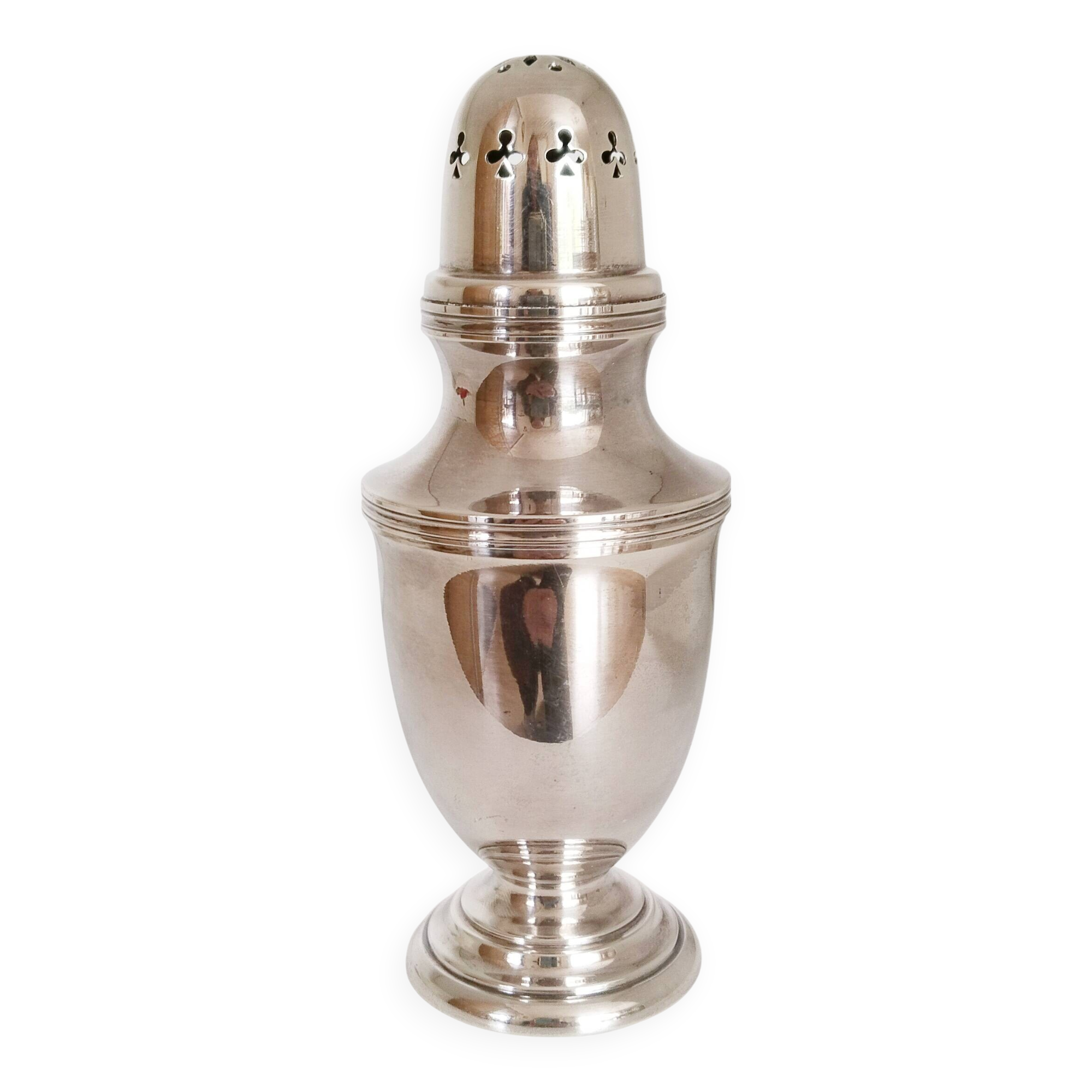 Silver-plated metal sugar shaker, sugar bowl