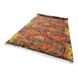 Extraordinary handmade art abstract design wool carpet in style of Kybal, 1960s