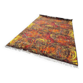 Tapis en laine exceptionnel, fait main, au motif abstrait, dans le style de Kybal, années 1960.