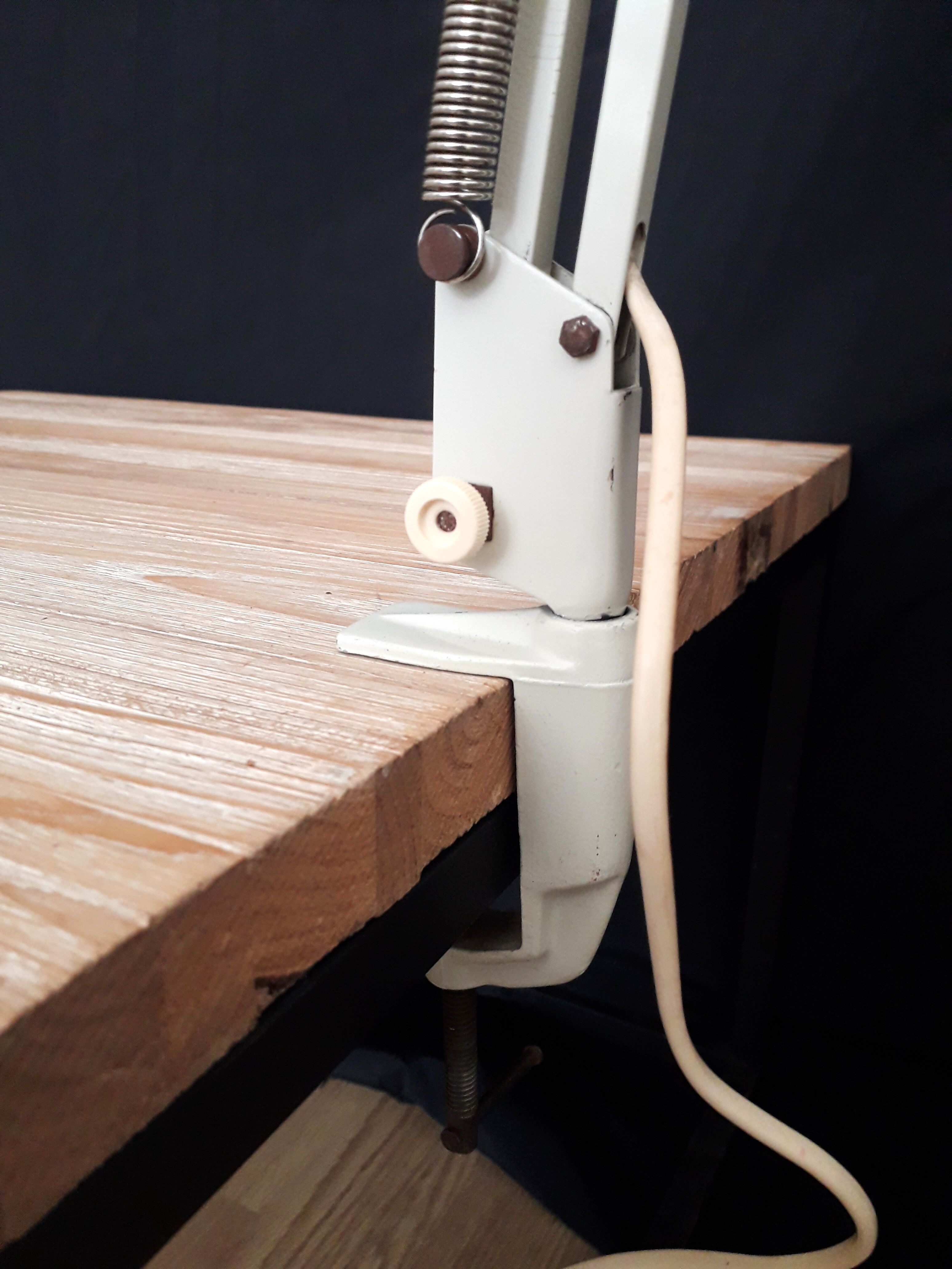 Architect's articulated lamp - 2 arms - Beige lacquered metal - 1960