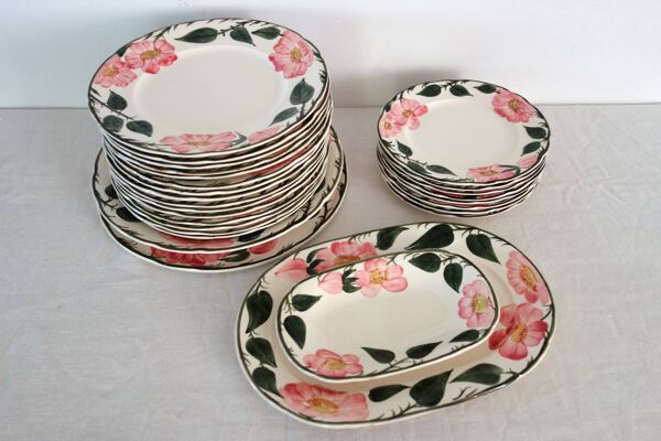 6 assiettes plates Villeroy & Boch ''Wild rose'', 1970