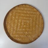 Round rattan tray