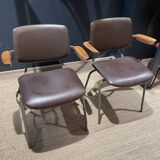Set of armchairs Kho LiangILé, brown vinyl, 60s, Netherlands