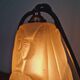 Art Deco night light in wrought iron and satin glass signed Degué