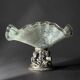 Centrepiece bowl LA MERIDIANA in blown glass on a silver pedestal.