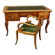 Bureau plat en merisier et son fauteuil
