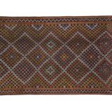 Turkish Geometric Jajim Flat-Weave Textile - Dining Room Kilim 5'3" X 8'10"