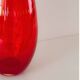 Murano - vase rouge transparent - technique bullicante - mcm années 1950-1960 - design contemporain